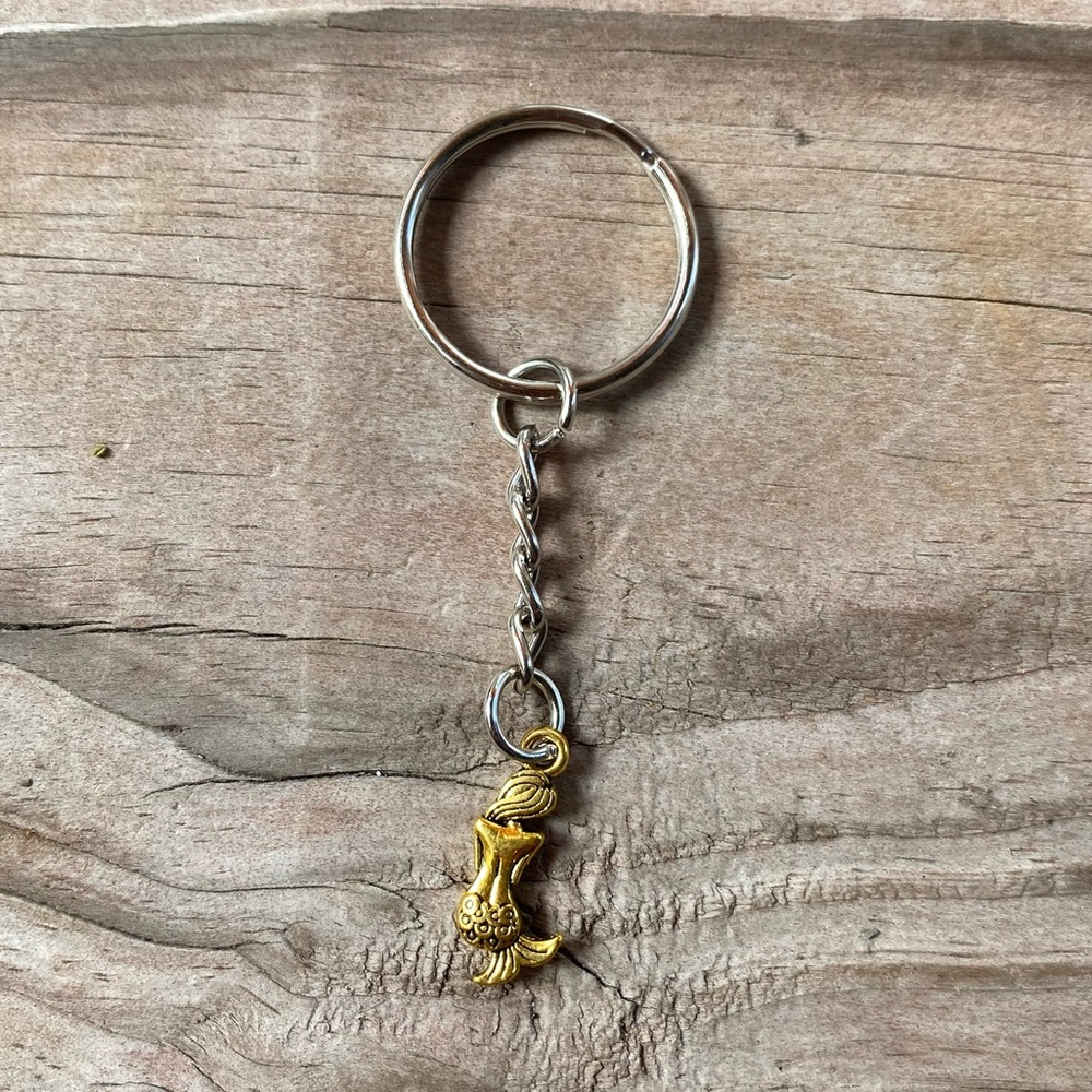 Gold mermaid keychain silver handmade gift mermaid Ariel Disney Denmark ocean